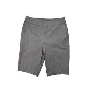 CHICOS So Slimming Black Gingham Bermuda Shorts Crop Pants Size 14 (2.5) Short
